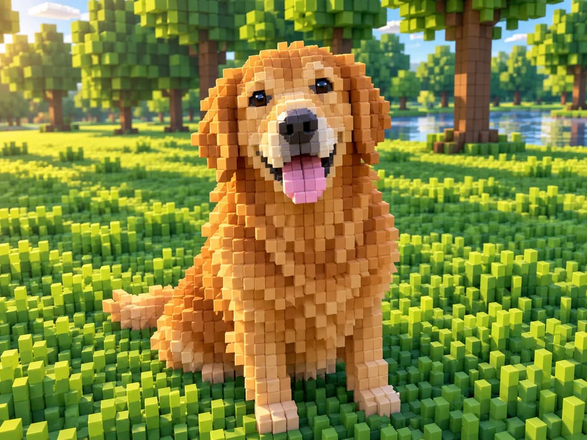 Voxel Block Art example